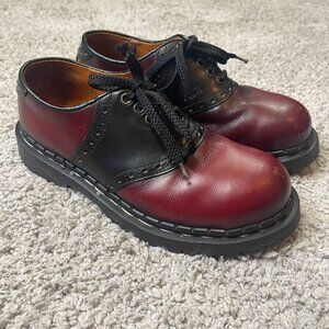 Gripfast Original Vintage Saddle Shoes Red Black Steeltoe Chunky 90s Size 6
